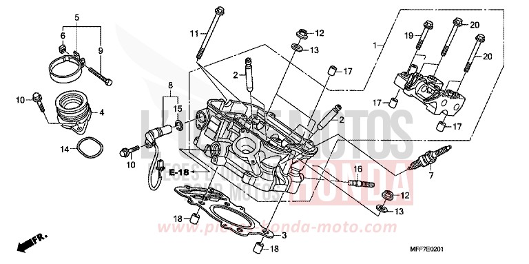 REAR CYLINDER HEAD for TRANSALP ABS PEARL CONCOURS BLACK (NHA65) from 2009